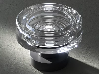 Transparent Crystal Decorative Light With Multi Layered Circular Design And Black Base 3d model