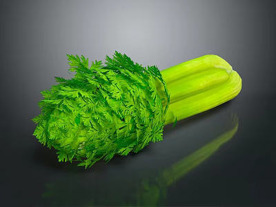 Fresh Green Celery With Leafy Tops And Crisp Stalks Healthy Vegetable 3d model