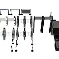 Public Facility Access Control Systems With Various Turnstiles And Security Gates 3d model