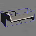 Modern Chaise Lounge with Black Frame White Cushion and Striped Armrest Design