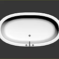 Modern White Oval Bathtub With Faucet Drain And Sleek Design