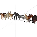 Diverse Wild Animal Collection Featuring Tiger Polar Bear Zebra and Hippopotamus