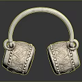 Vintage Silver Decorative Earrings With Round Pendants And Engraved Patterns