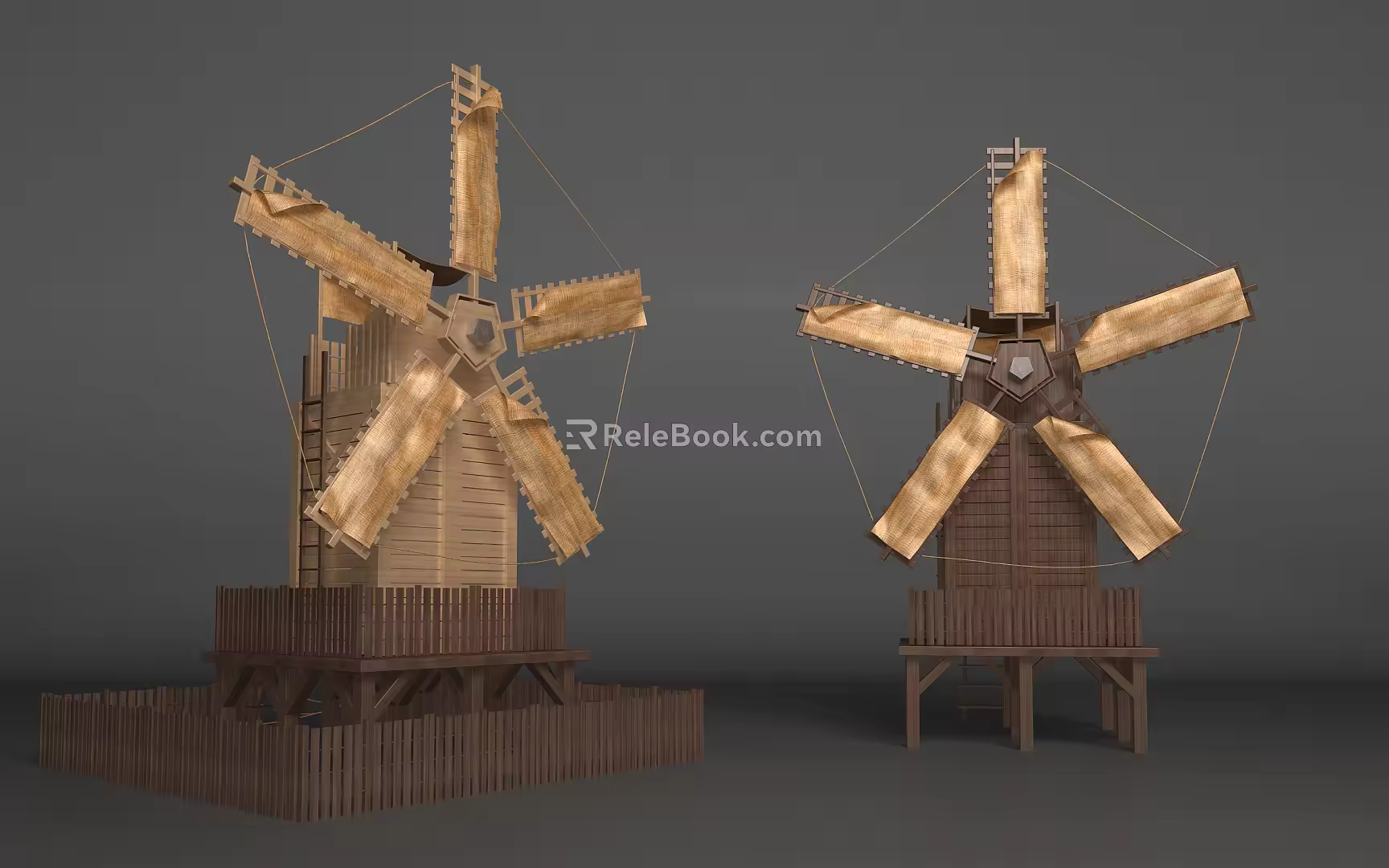 new chinese style windmill 3d model