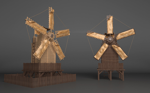 new chinese style windmill 3d model