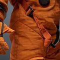 Men in Orange Spacesuits Showing Front and Back Views in 3D 3d model