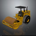 Yellow Road Roller With Steel Drum Cabin And Large Tires For Construction