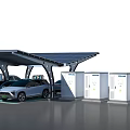 Industrial Equipment For Solar Carport With Electric Vehicles Charging Stations