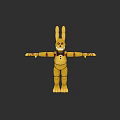 Yellow Rabbit Character With Extended Arms And Scary Grin Design