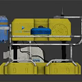Yellow Underwater Mechanical Equipment With Metal Frame And Blue Parts