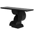 Modern Black Console Table With Unique Curved Base And Sleek Top Surface 3d model