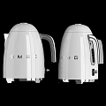 Modern Kitchenware Display With Coffee Machine Kettle Wine Glasses Plates And Bottles On Shelf