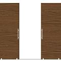 Modern Wooden Wardrobe Double Doors With Mirrored Panel And Metal Handles