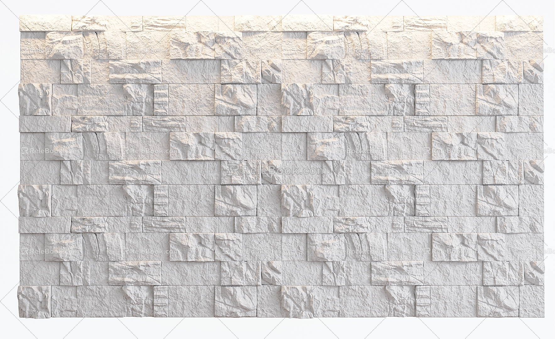 Modern rubble background wall 3d model