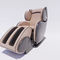 Beige And Black Modern Massage Chair With Comfortable Backrest And Footrest