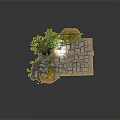 Modern Outdoor Stone Path With Rocks Green Plants And Mossy Ground
