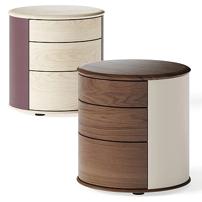 Modern Two Tone Bedside Tables With Wooden Drawers And Contrasting Color Panels 3d model
