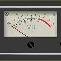 Analog VU Meter With Scale Needle And Volume Measurement In Black White Case