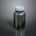 Dark Shiny Bottle With White Cap And Smooth Surface On Dark Background 3d model