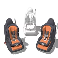 Modern Child Safety Seats With Gray And Orange Design And Safety Features