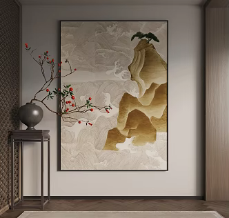 Hanging painting, decorative painting, landscape painting 3d model