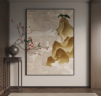 Hanging painting, decorative painting, landscape painting 3d model