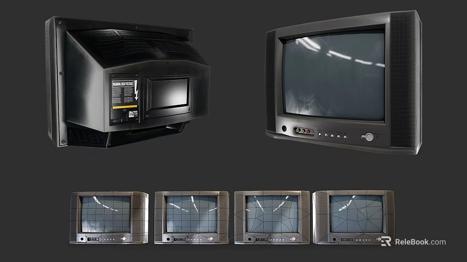 Vintage Television Collection Featuring Various Retro Models And Classic Designs 3d model 