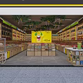 Cartoon Bear Rabbit Dolls Cart Snack Shop With Snack Shelves And Storefront