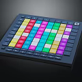 Colorful Backlit Button Music Controller With Grid Layout And Dark Panel