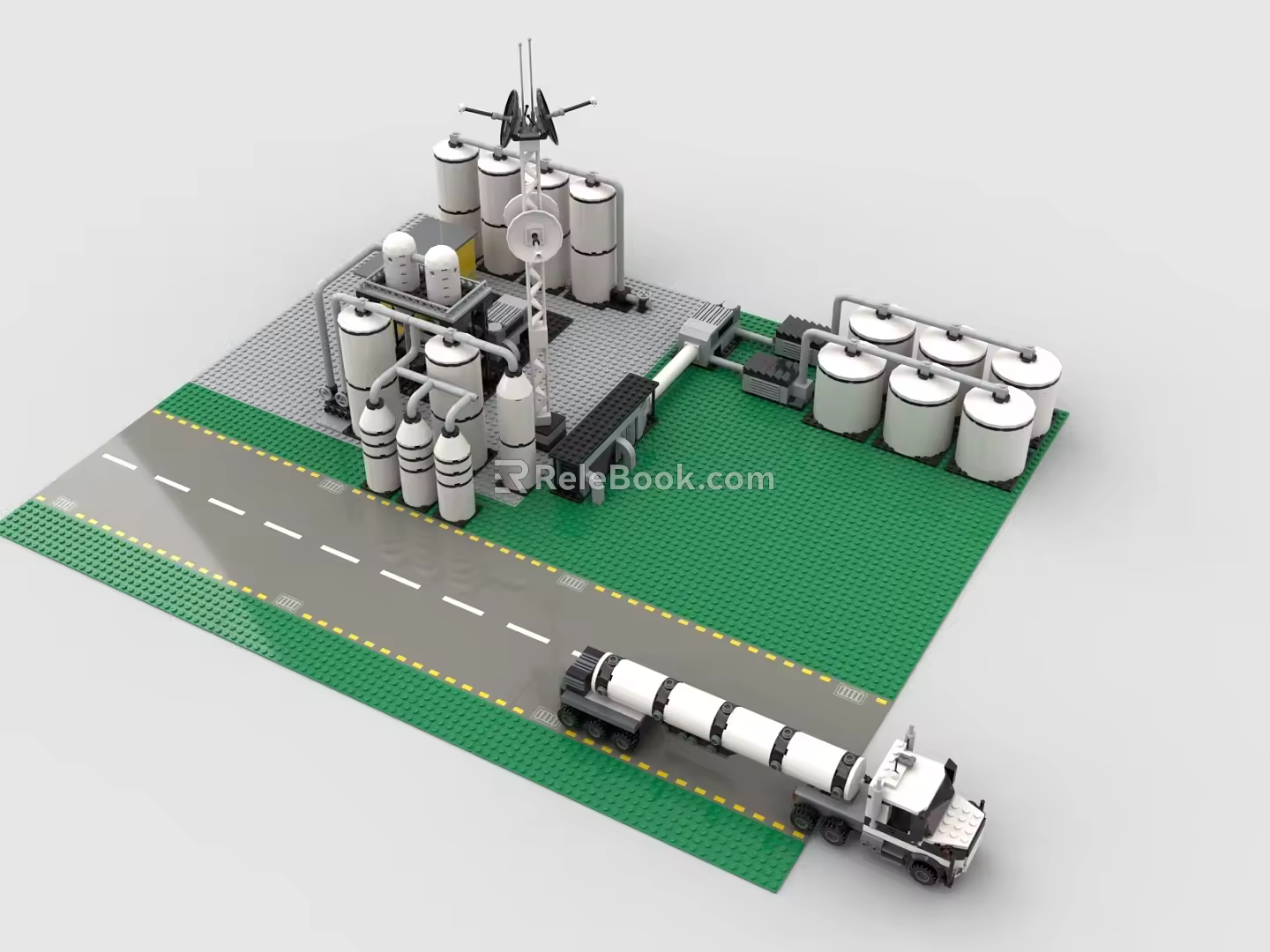 Lego toy building blocks factory area tubing factory 3d model