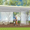 Modern Gallery Frame Special-shaped Landscape Gallery Frame Curved Arc Surface Gallery Frame 3d model