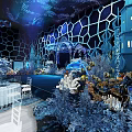 Luxury Banquet Hall Interior With Modern Lighting And Elegant Table Decorations