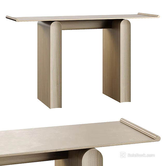 Elegant Modern Wooden Console Table With Clean Lines And Smooth Table Surface 3d model 