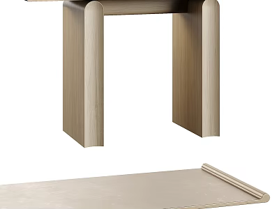 Elegant Modern Wooden Console Table With Clean Lines And Smooth Table Surface 3d model