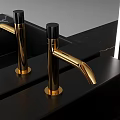 Modern Bathroom Vanity With Marble Countertop LED Strip Lighting And Mirror