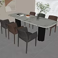 Modern Dining Table and Chair 3d model