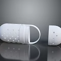 White Plastic Food Steamer Basket With Hole Design And Detachable Handle