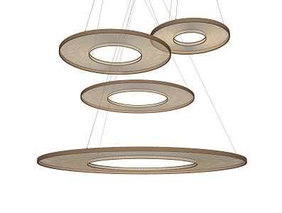 Light Luxury Chandelier Ring Metal Chandelier 3d model