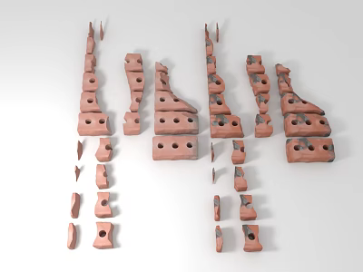 Terracotta Architectural Components With Various Shapes And Holes For Construction Structures 3d model