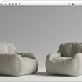 Modern Beige Upholstered Sofa Set With Two Seater And Cozy Armchairs Design