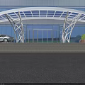 Modern Office Building Exterior With Glass Curtain Wall Architectural Entrance And Landscaping
