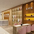 Modern Luxury Jewelry Store Interior With Glass Display Cases And Marble Counters