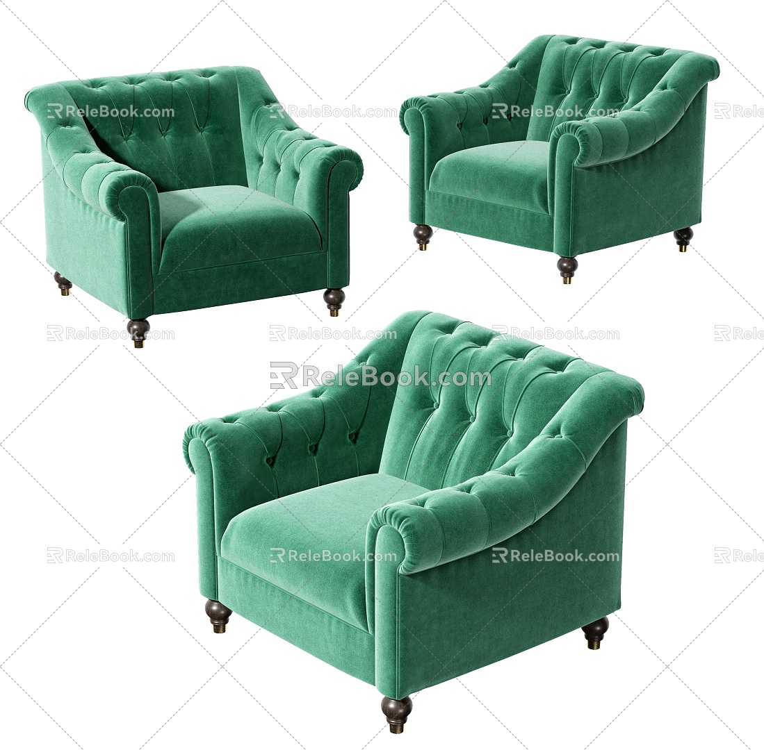 American Single Sofa 3d model