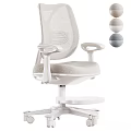 Ergonomic Modern Office Chair With Mesh Back White Armrests And Footrest