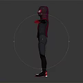 Two Animated Characters In Purple Hoodie And Black Spider Suit Holding Hands With Outstretched Arms
