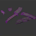 Broken Concrete Structural Components With Fragmented Shapes And Cracked Surfaces