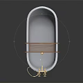 Elegant Vintage Bathtub With Gold Faucet Wooden Rack And Decorative Feet