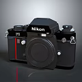 Black Nikon F3 Electronic Camera With Classic Design Mechanical Controls And Red Accent
