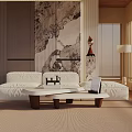 Three-seat sofa 3d model