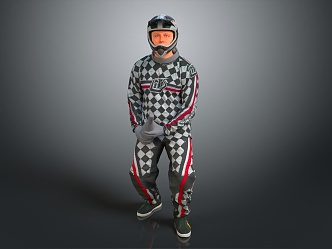 Modern Man Racer Worker European Worker Mechanic 3d model